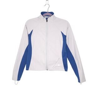 PEARL IZUMI Fleece Lined Road Cycling Jacket Full Zip Off White Blue Women's S